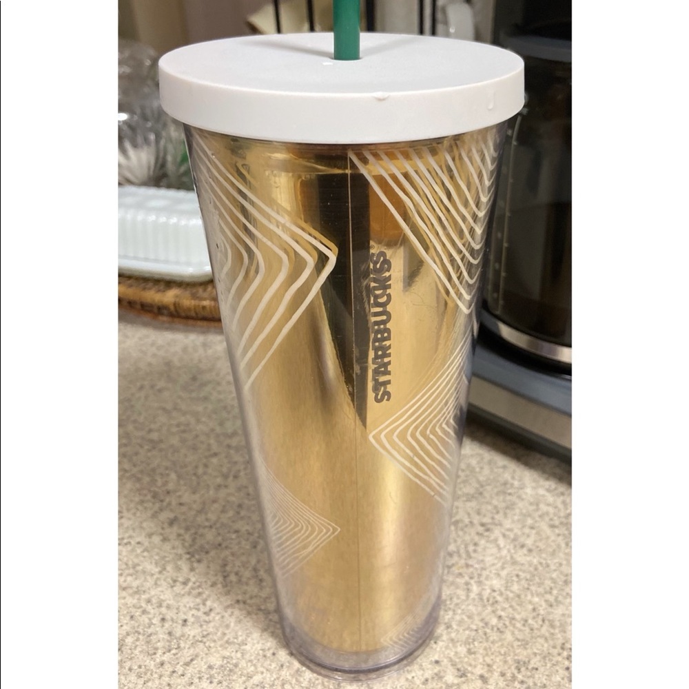 Starbucks 2014 Gold Geometric Tumbler